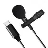 Microphones Mini Microphone USB Type C Mic Filaire Revers Lavalier Clip-on Type-C Pour L'enregistrement De Téléphone Intelligent YouTube Chantant