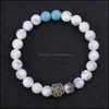 car dvr Charm Bracelets Dog Paw 8Mm Stone Beads Charms Bracelet Women Men Bangle Beaded Hand Strings Drop Delivery Jewelry Dh7Ta