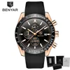 Wristwatches Watch Men BENYAR Mens Blue Watches Silicone Band Wrist Men's Chronograph Male Relogio MasculinoWristwatches WristwatchesWri