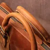 Briefcases Men's Handbag Vintage Crazy Horse Leather Briefcase Computer Bag Business Office Messenger 15" Laptop 230227