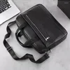 Aktetjes luxe bolsas tassen voor 15,6 inch laptop computer aktetas vintage cowhide mannelijke kantoordocumenten zakje reizen grote handtas ritssluiting