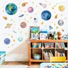 Adesivi murali Cartoon Sistema solare per camerette per bambini Soggiorno Decorazioni per la casa Decalcomanie Nursery Mural Baby Decor