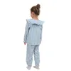 Pyjamas Mudkingdom Girls Pyjama Set Peter Pan Collar Cute Plaid Girl Pajamas Suit Homewear Toddler Pyjamas Girls Jammies Sleepwear 230227