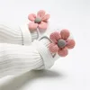 Primeiro Walkers Bowknot Flower Princess Shoes Fand Head Set Soled Soled Criança Infantil Baby Knit Pattern Single Single