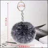 car dvr Key Rings Fluffy Pom Ring Chains Soft Faux Rex Rabbit Fur Ball Car Keyring Pompom Holder Women Bag Pendant Jewelry Drop Delivery Dh8Kl