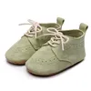 First Walkers Baywell Baby Shoes Girls Boys British Style-Up Lace-up أصلي جلدي مضاد للانزلاق القماش الأحذية الرياضية الأحذية