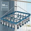 Kleiderbügel Racks 30 Clips Aluminiumlegierung Wäschetrockner Kleiderbügel Socken Unterwäsche Organizer Für Wäscheständer Hohe Qualität Winddicht Wasserdicht 230227