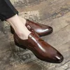 Chaussures habillées Marque Designer hommes chaussures habillées classique en cuir véritable boucle moine sangle marron foncé noir bureau affaires chaussures formelles pour hommes R230227