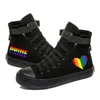 Gai Dress Shoes Drobow Stripe Lgbt Pride Print Adganive College على طراز حذاء رياضة عالي أعلى 230225