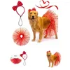 Dog Apparel 2Pcs/Set Lovely Cute Pet Sleeveless Skirt Hair Band Set Dress Easy-wearing Comfortable