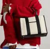 8Aファッションネイビーカバストップトップコットンキャンバスレザートートバッグデザイナーパリファミリーハンドバッグ大容量女性ショッピングクロスボディバッグラグジュアリーショルダーバッグ