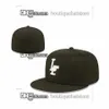 One Piece Men's Team Basball Fitted Hats Black Color White Letter " Los Angeles " B Flat Sport Full Closed Caps Mix Size 7- 8 For Men and Women F27-04