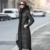 Damen Leder Lange Echte Jacke Frauen Winter Schaffell Ente Unten Mantel Mit Kapuze Echt Für 2023 HQ18-BS18399B KJ2494