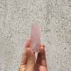 Estatuetas decorativas 6 facetas de rosa natural quartzo de cristal gem pedra meditação cura chakra rosa ponto de casamento presente