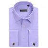 Camisas casuais masculinas Camisa de vestido francês Button Tuxedo com punhos de manga longa Casamento de festas formais Camisa Masculin