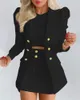 Zweiteiliges Kleid Bürodame Anzug Langarm Einfarbige Jacke Minirock Zweiteiliges Set Frühling Herbst Weibliche Casual Frauen Sets 230227