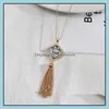 car dvr Pendant Necklaces Frame Inspired Abalone Shell Papper Leopard Leather Metal Tassels Snakeskin Long Chain Sweater Necklace Geometric Dhomp