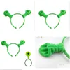 Sieraden Lade Thuis Halloween Moq50Pcs Haar Hoepel Shrek Haarspeld Oren Hoofdband Hoofd Cirkel Party Kostuum Item Maskerade Benodigdheden Drop D Dhsbj