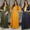 Roupas Étnicas Femininas Bordadas Caftan Marroquina Vestidos de Noite Diamantes Bronzeadores Dubai 2023 Árabe Longo Jalabiya Muçulmano Islâmico Turco