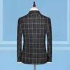 Ternos masculinos Blazers Boutique Blazer Vest Troushers Business Business Gentleman Gentleman Men Style Italian Style Elegante Plaid Slim Terno formal de 3 peças 230227