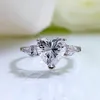 Кластерные кольца 2023 S925 Silver A Heart 8 High Carbon Diamond Precision Full Micro Set Ring в Европе и Америке