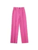 بدلات المرأة بليزرز SLMD Spring Fashion Women Rose Pants button button zip fly fly wide regs female reled walk 230227