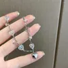 Chaînes Kpop Mode Goth Esthétique Fée Creux Coeur Pendentif Clavicule Chaîne Collier Pour Femmes Egirl Y2k Grunge Bijoux Accessoires