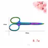 Eyebrow Tools Stencils Fashion Rainbow Color Stainless Steel Tweezer Mini Scissors Clip Antistatic Face Tool Drop Delivery Health Dhlyo