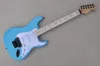 6 줄의 블루 전기 기타 스타 인레이 플로이드 로즈 메이플 프렛 보드 사용자 정의 가능