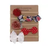 Accessoires de cheveux 5pcs / lot bébé fille bandeaux né fleur arcs enfants bambin bandeau nylon élastique bande enfants