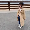 Mantel 2023 Boutique Herbst Mode Kinder Mädchen Lange Trenchcoats Kleinkind Baby Oberbekleidung Kinder Kleidung England Stil Windjacke