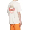 العلامة التجارية الفاخرة Rhude t Shirt Tshirt Mens Sesigner T القمصان الرجال غير الرسميين القصيرة ذات الجودة العالية Tees US Siize S-XXL