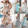 Casual Dresses Spring Summer Floral Long Dress Elegant Layered Strapless Holiday A-Line Beach kjol Party Lätt andas andningsmode