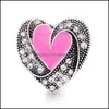 CAR DVR CLASPS HOOKS Pink Love Rhinestone Heart Chunk CLAP 18mm Snap Button Zircon Charms BK FÖR SNAPS DIY SMEECKTION FINDINGS Leverantörer Gif Dhoyt