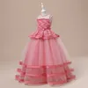 Robes de fille Fleur Filles Demoiselle D'honneur Robe Longue Tulle Élégant Enfants Princesse Robes De Fête Pageant Mariage Formel Venez Enfants Robes