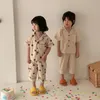 Pyjamas Milancel Summer Kids Pyjamas Koreaans printpak voor jongens en meisjes Casual katoen slaapkleding 230227