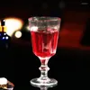 Wine Glasses 260ml Vintage Relief Absinthe Glass Lead-free Cocktail Goblet Wedding Party Bar Drinking Cute Cup