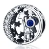 REAL 925 Sterling Silver Pandora Charm White Pendant Star Series Astronaut Star Pendant Jewelry Fashion Accessories