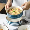 Tigelas Café da manhã de cerâmica com salada Cereal Bowl Sopa Noodle Cheeset Cheese Bakeware Microondas Forno Especial