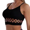 Camisoles réservoirs sans soutien-gorge soutien complet femmes soutiens-gorge de sport bretelles croisées coton rayé Fitness haut Yoga culture blanc pour les filles 10-12