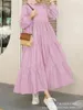 Roupas étnicas Brilhas vintage Mulheres muçulmanas vestem manga longa Spring Turquia Marroquino Kaftan casual abaya hijab vestidos vestido maxi 230227