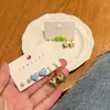 Orecchini a bottone Set di 6 pezzi di colorate semplici fibbie per orecchie in metallo carine e dolci tridimensionali