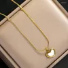 Kedjor Enshir L316 Rostfritt stål Shell Heart Pendant Necklacs For Women Trendy Classic Fashion Gold Color ClaVicle Chain Collier