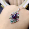 Kedjor 2023 NICHE DESIGN JAPANSKT LJUS Luxury Black Opal Pendant Sterling Silver Vintage Handmaserad anpassning