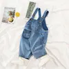 Combinaisons enfants Denim salopette 2023 été bébé filles mode coréenne jean décontracté ample court pour garçons bambin pantalon