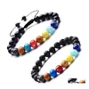 CARRO DVR DVR FILHOS DE MAIS 10PC/SET 7 CHAKRA CURCELETE PULHERELTA DE LAVA AJUSTÁVEL Difusor Moda Handmade Drop Drop Drip Bracelets DHWWN