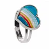 Anéis de cluster para mudança de temperatura criativa Multi Color Ring Men's Hip Hop Rock Festival Party Jewelry apresenta adolescentes