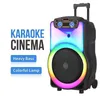 Draagbare luidsprekers 12 inch Big Wireless Bluetooth luidspreker Outdoor Portable Column Sing Dance Party Home Theatre Sound System met Micphone R230227