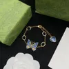 Collar de diseñador de mariposa para mujer, regalo, planta, estilo Animal, collares de cadena larga, suministro de joyería de moda de latón