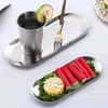 Decoratieve platen keuken roestvrijstalen stalen eetplaat dessertplaat noot fruit taartbladen snack western steakplaat organisator gereedschap Z0227